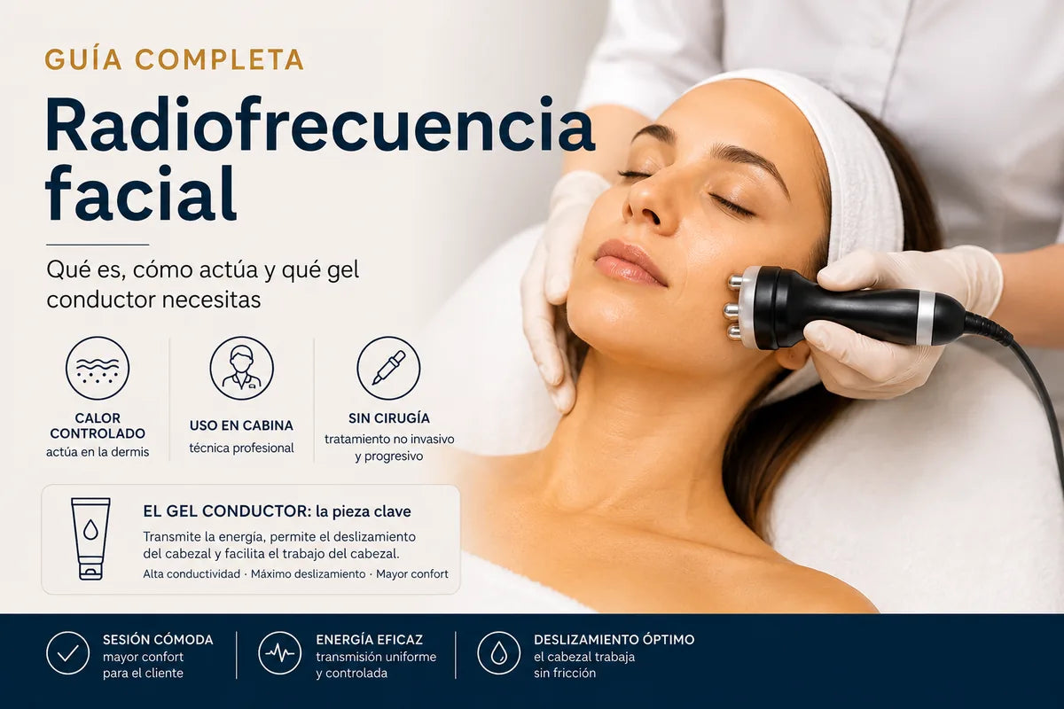 Radiofrecuencia facial y gel conductor