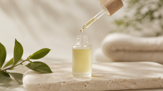 Aplicación de sérum facial en el rostro